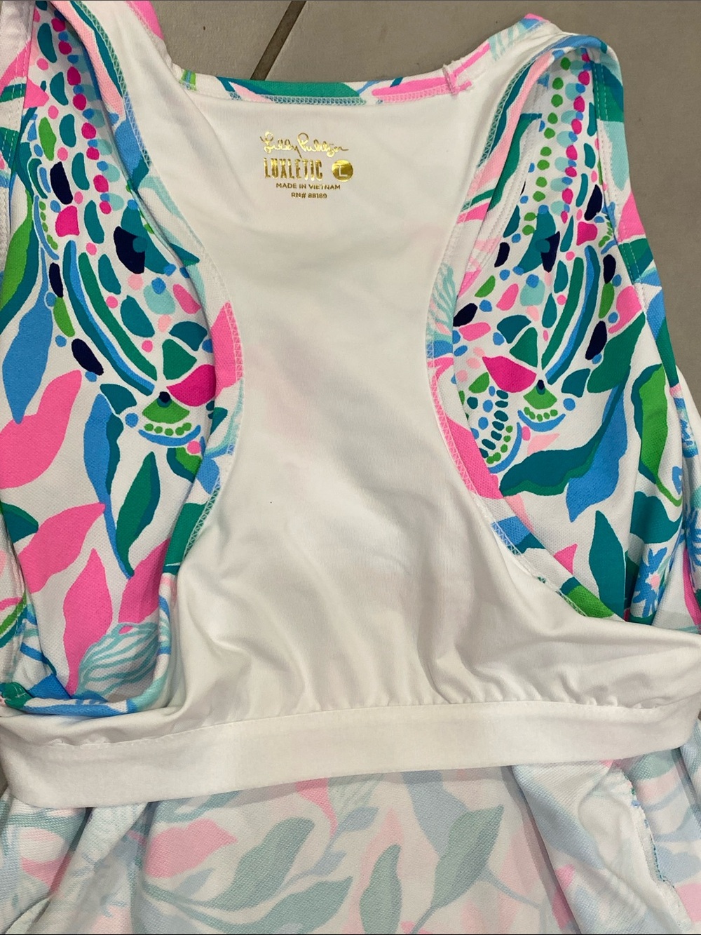 Lilly Pulitzer NWT Racerback Dress w/White Skort was $188 size LARGE - Picture 8 of 10